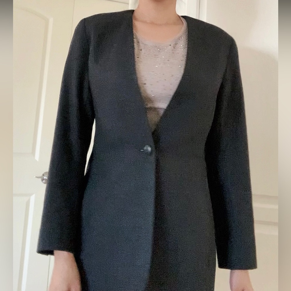 RANDOLPH DUKE Pretty Vintage Gray One Button Suit Jacket